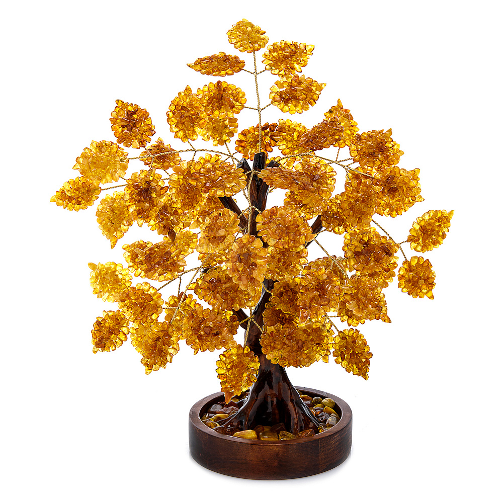 Денежное дерево из янтаря. Высота 32 см - интернет магазин Русь Велика я 