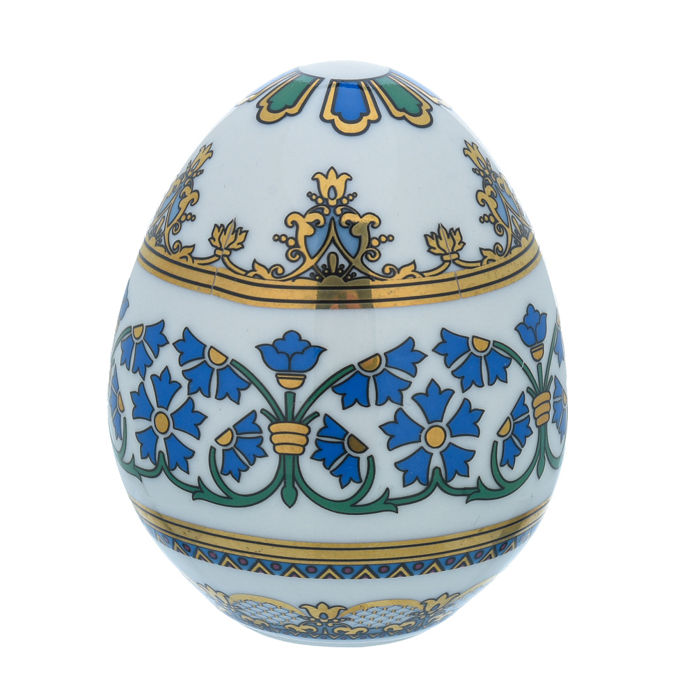 Яйцо пасхальное «Васильки». Гжель - интернет магазин Русь Велика я 