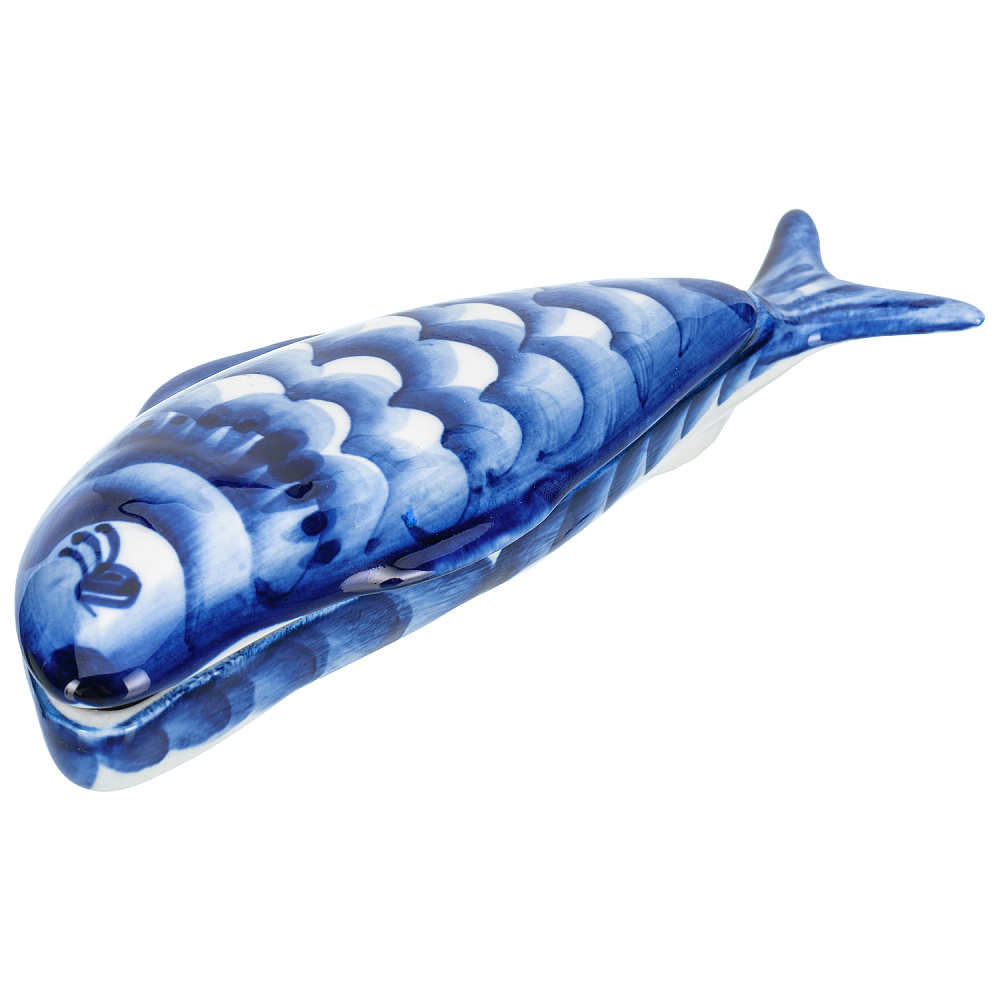 Икорница «Рыбка». Гжель - интернет магазин Русь Велика я 