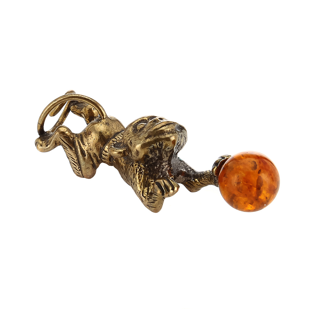 Сувенир с янтарем «Обезьяна с шаром» - интернет магазин Русь Велика я фото 1