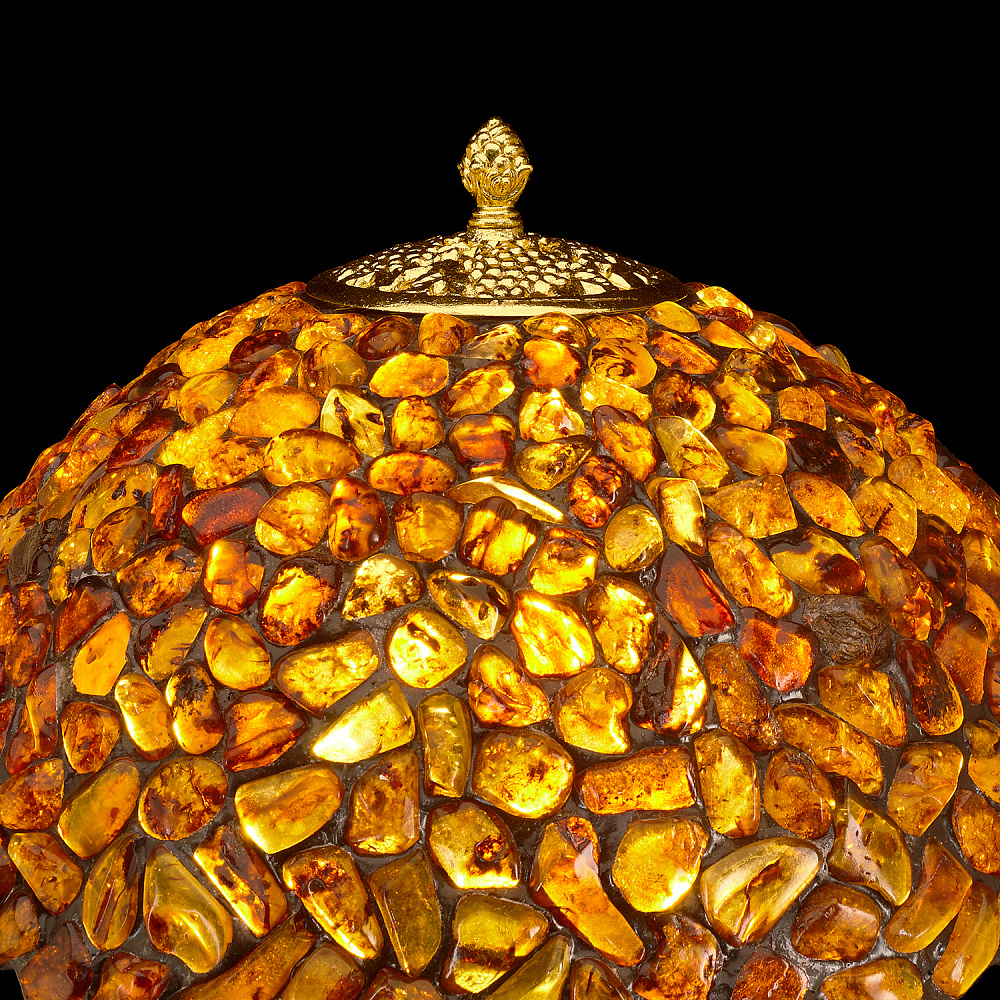 Настольная лампа из янтаря и бронзы - интернет магазин Русь Велика я фото 2