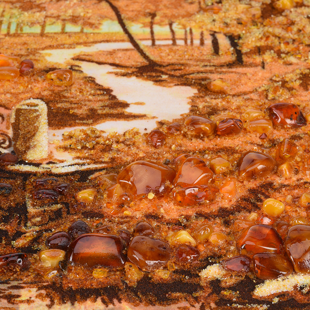 Картина янтарная «Лесной мостик» 60х40 см - интернет магазин Русь Велика я фото 2