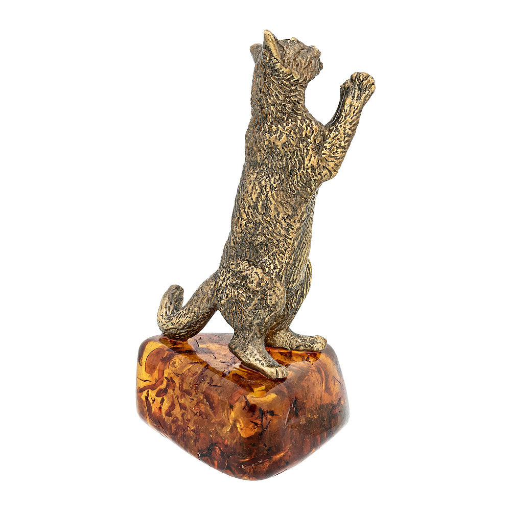 Статуэтка с янтарем «Кот попрошайка» - интернет магазин Русь Велика я фото 3