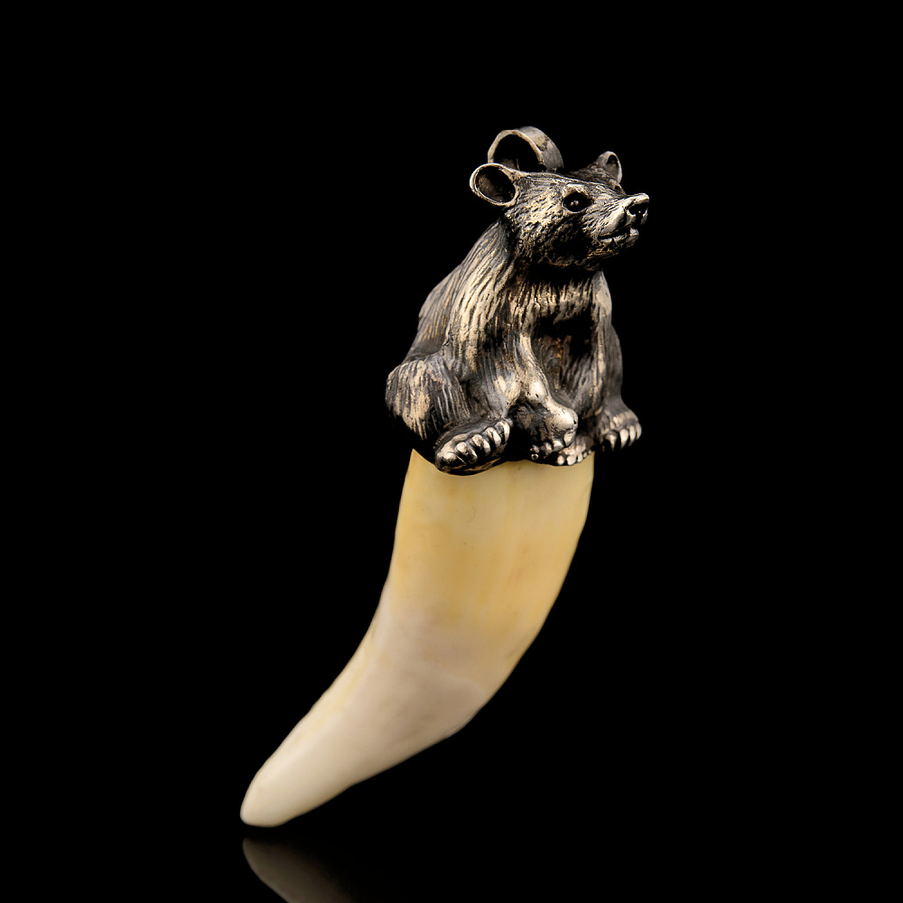 Подвеска-амулет из клыка медведя «Медвежонок» - интернет магазин Русь Велика я фото 3