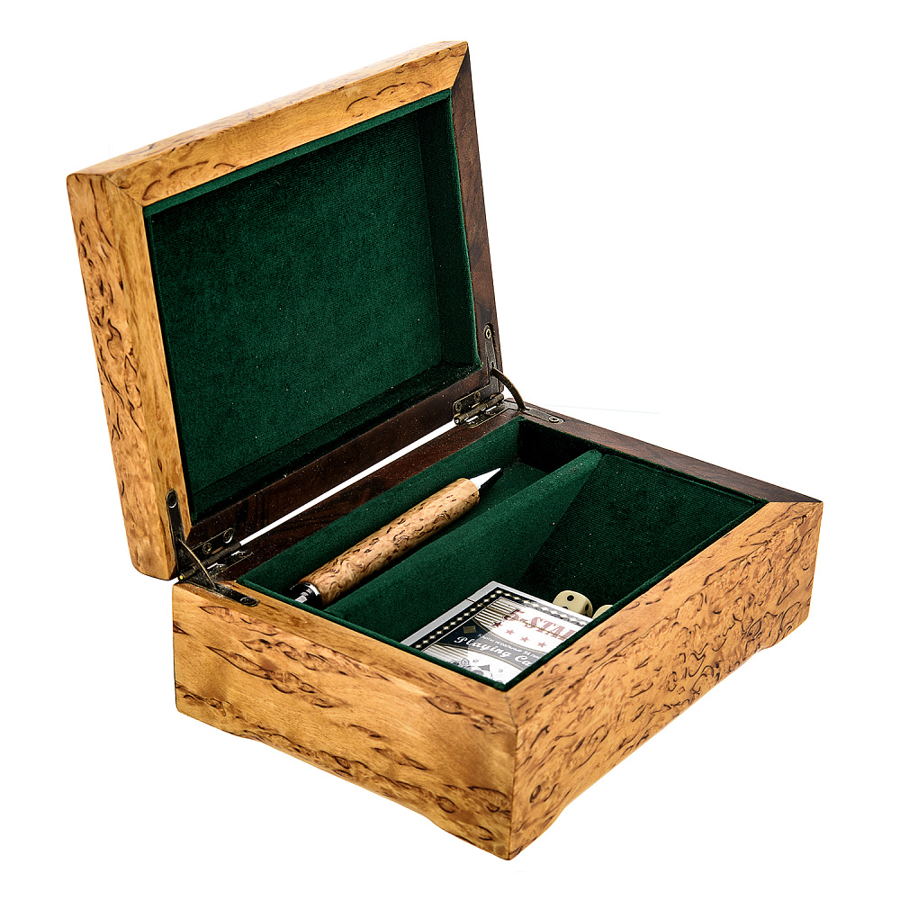 Шкатулка деревянная с игральными картами и ручкой - интернет магазин Русь Велика я фото 3