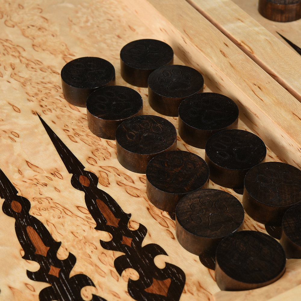 Деревянные дорожные нарды «Тигр». Карельская береза - интернет магазин Русь Велика я фото 3