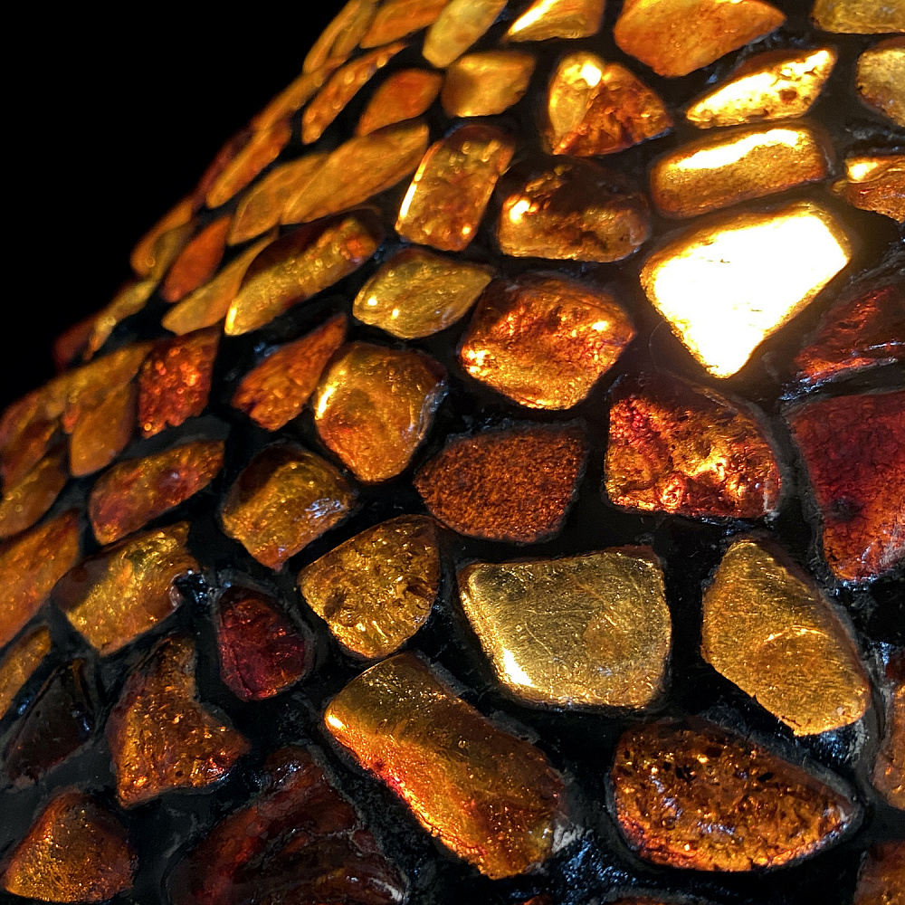 Комплект из двух настольных ламп из янтаря и бронзы «Зонтик» - интернет магазин Русь Велика я фото 5