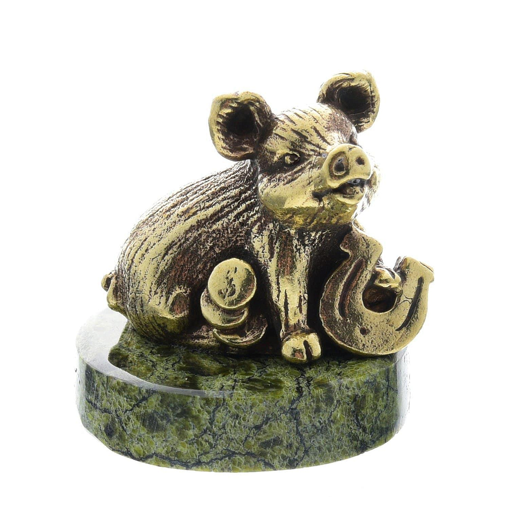 Статуэтка «Поросенок с подковой» - интернет магазин Русь Велика я 