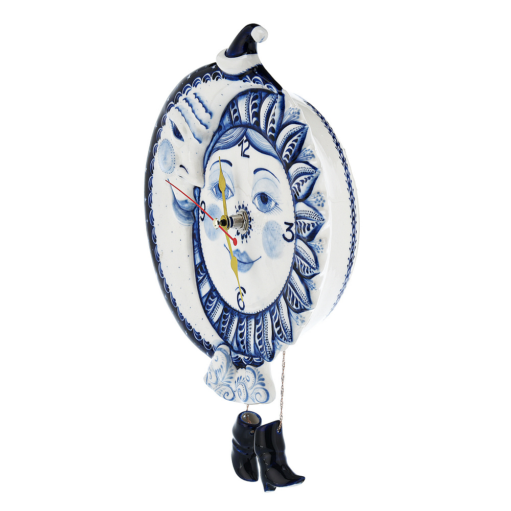 Часы настенные «День и Ночь». Гжель - интернет магазин Русь Велика я фото 1