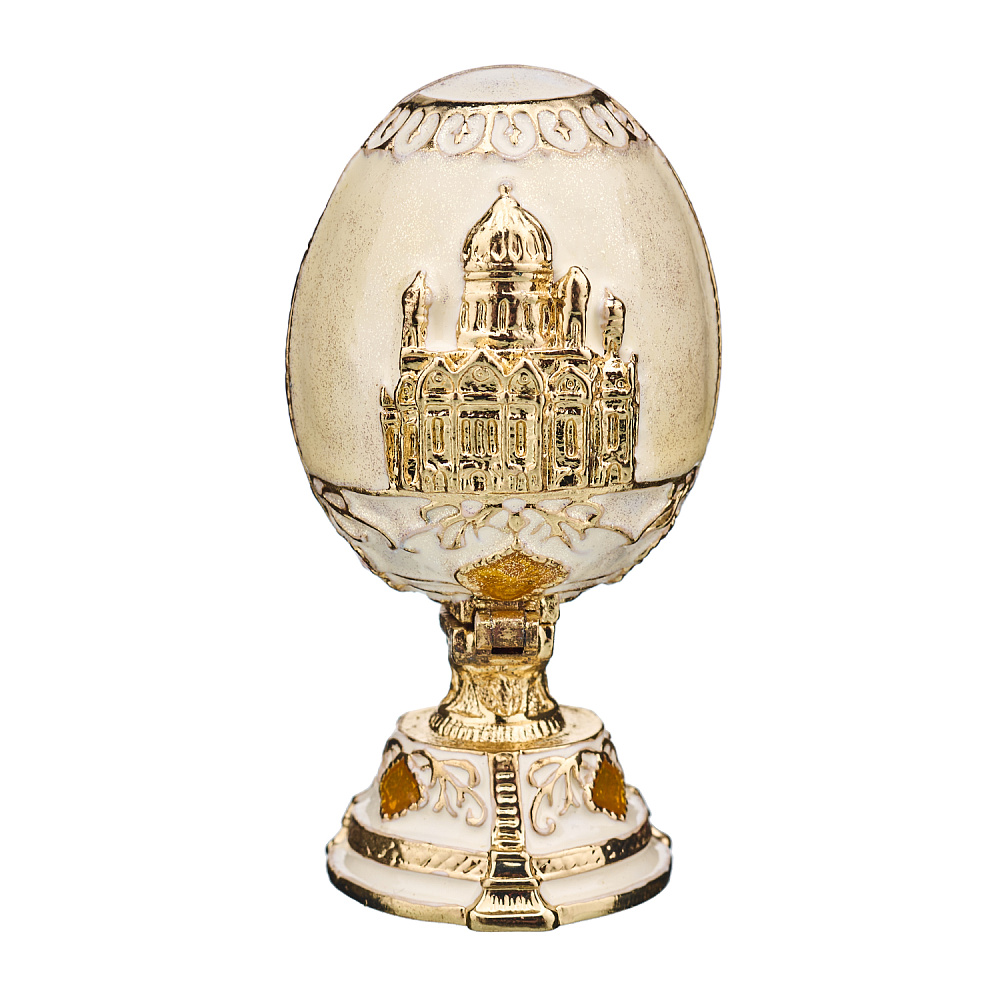 Пасхальное яйцо-шкатулка «Храм Христа Спасителя». Традиции Фаберже - интернет магазин Русь Велика я 
