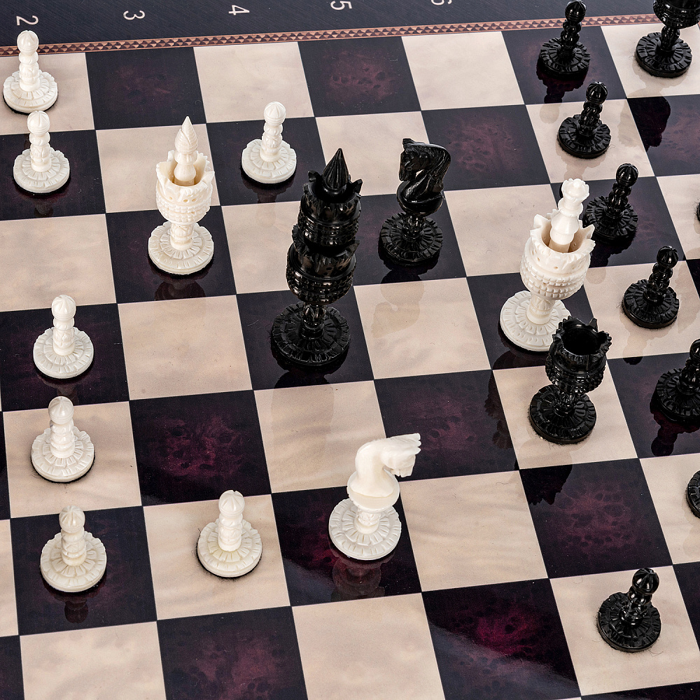 Шахматы с фигурами ручной работы из кости 48х48 см - интернет магазин Русь Велика я фото 8