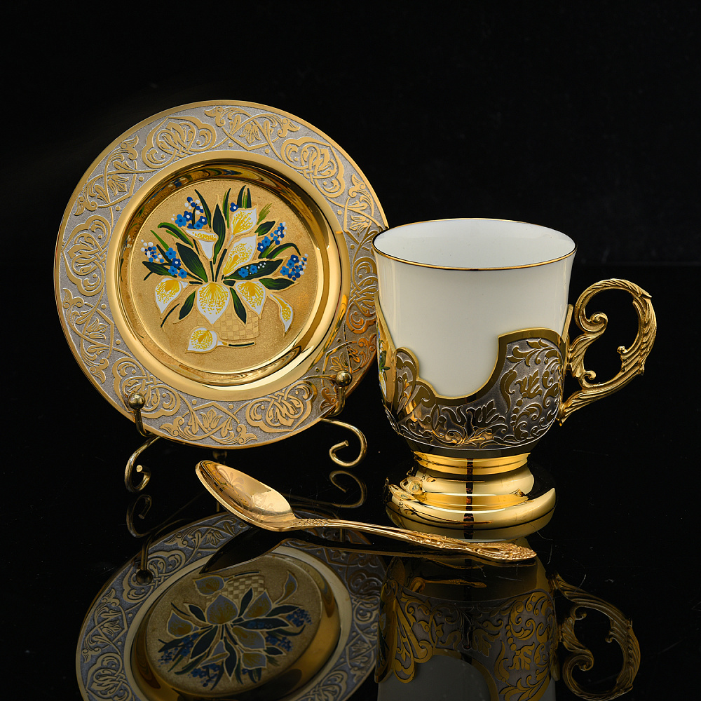 Чайный набор на 2 персоны. Златоуст - интернет магазин Русь Велика я фото 1