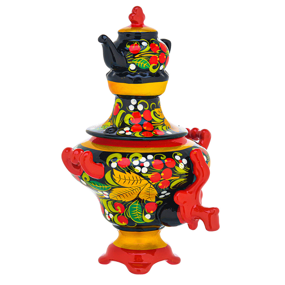 Сувенирный самовар-шкатулка «Рябина». Хохлома - интернет магазин Русь Велика я фото 1