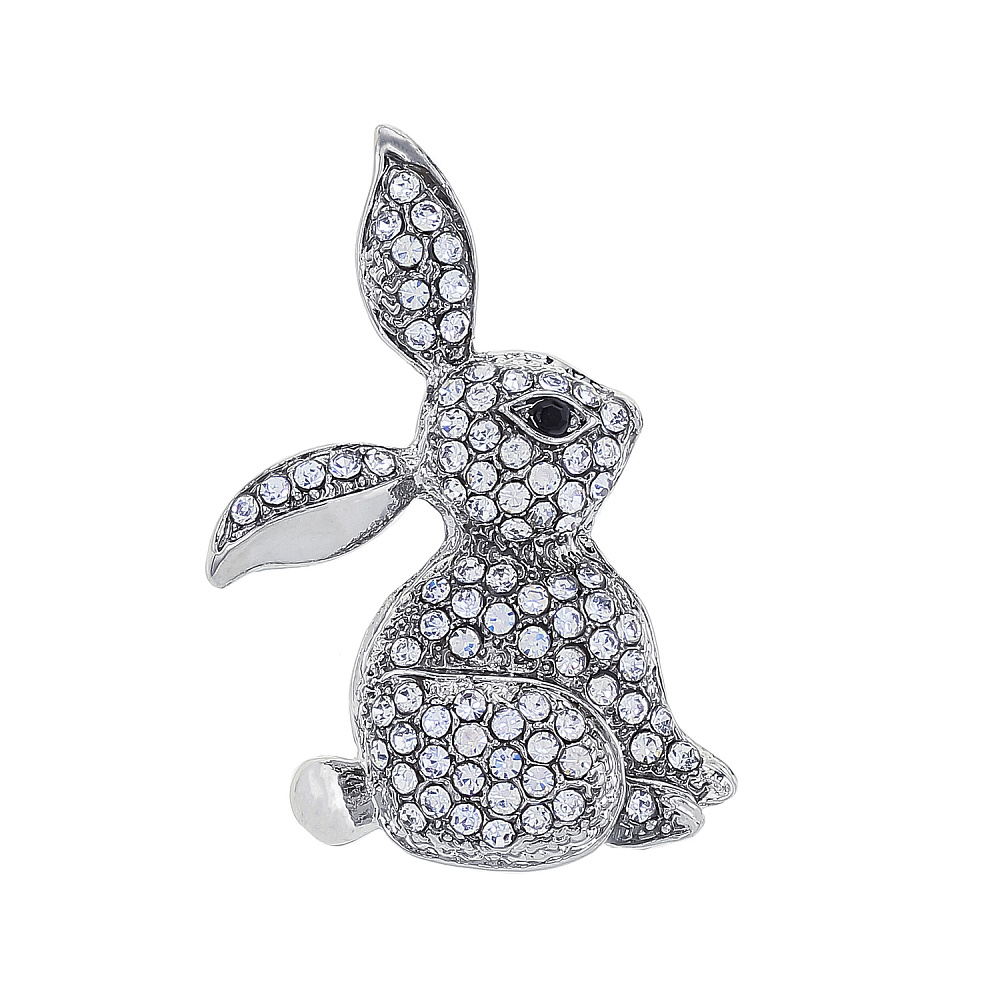 Брошь со стразами «Заяц» - интернет магазин Русь Велика я 