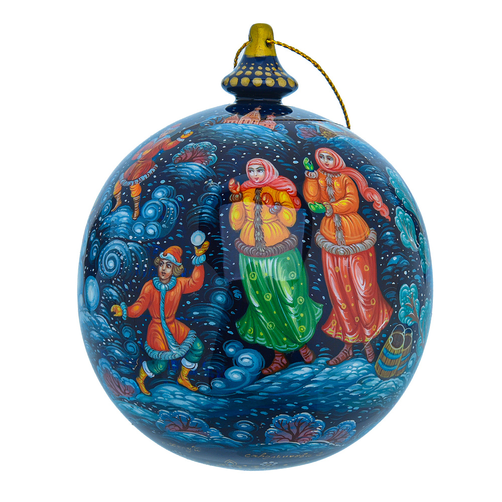 Елочный шар с росписью «Зимушка» - интернет магазин Русь Велика я фото 2