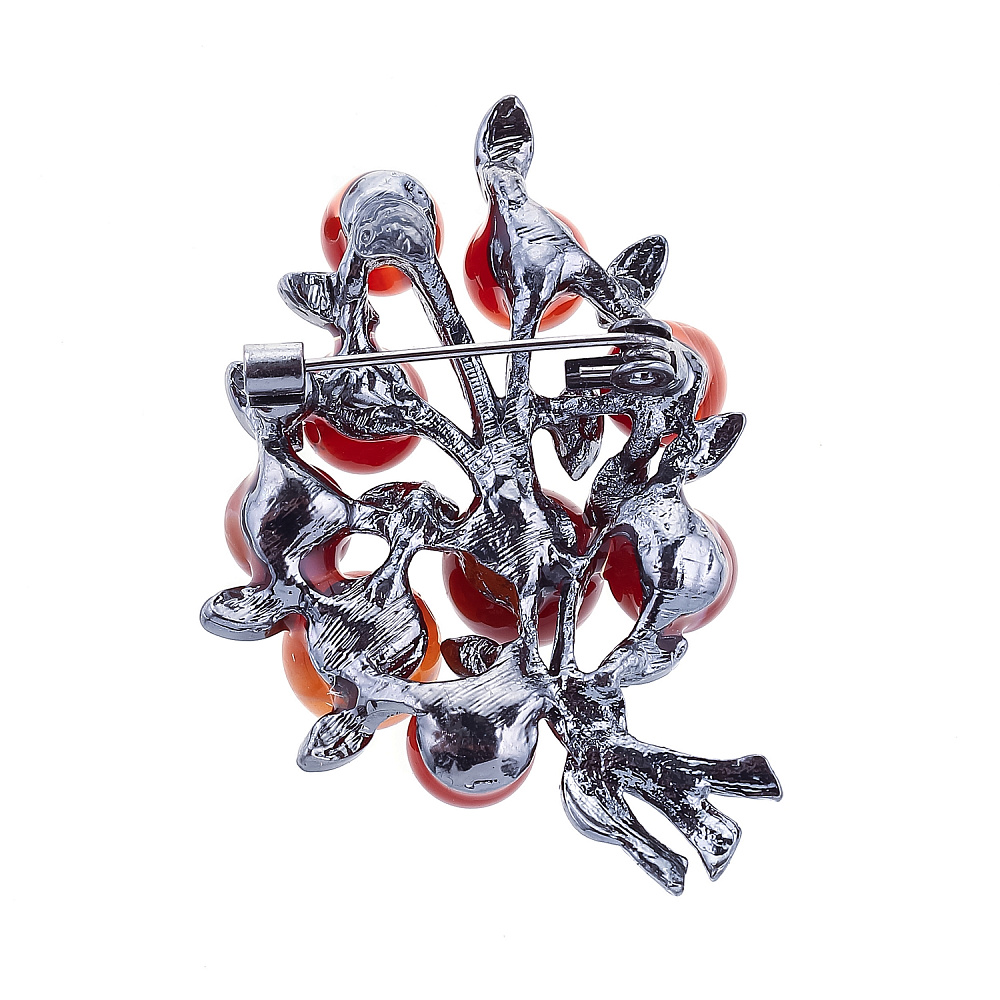 Брошь с сердоликом и стразами - интернет магазин Русь Велика я фото 1