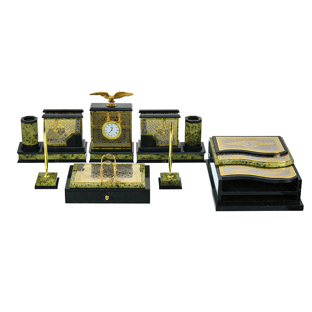 Настольный письменный набор из камня «Орел». Златоуст - интернет магазин Русь Велика я 