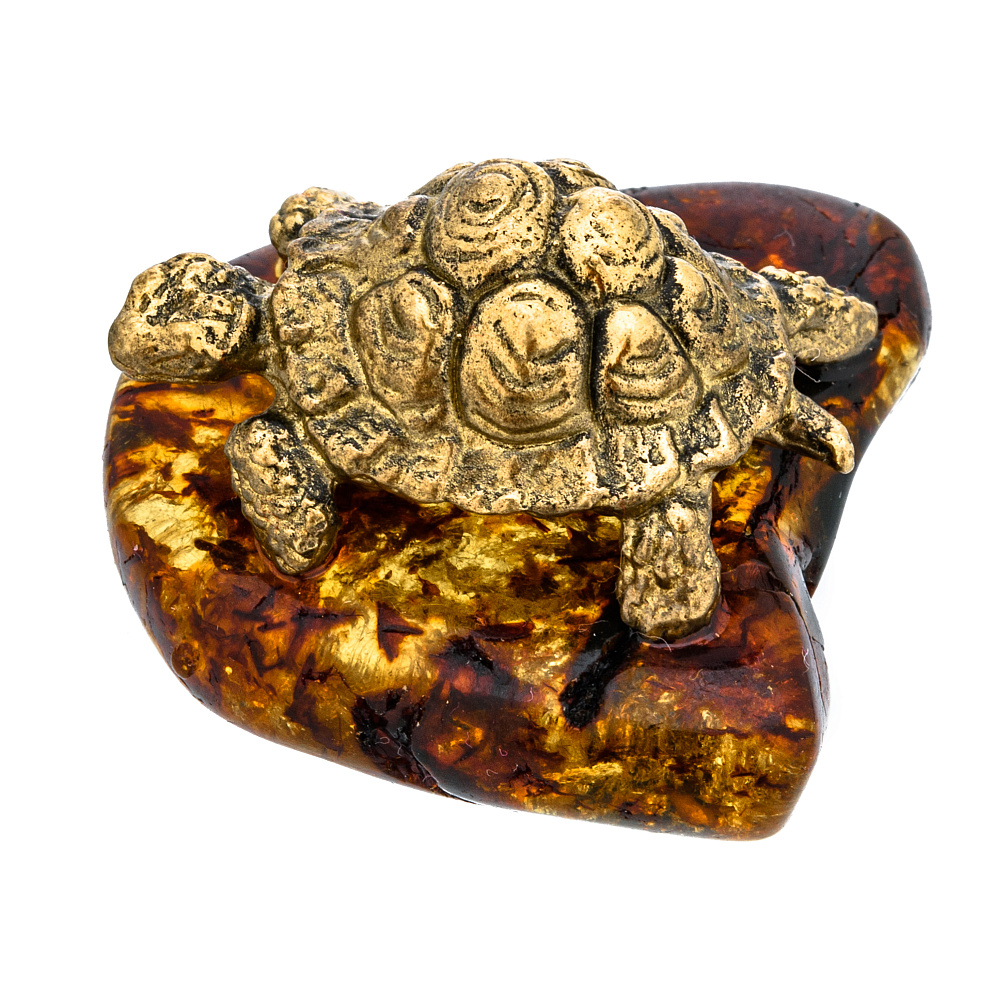 Статуэтка с янтарем «Сухопутная черепаха» - интернет магазин Русь Велика я фото 1