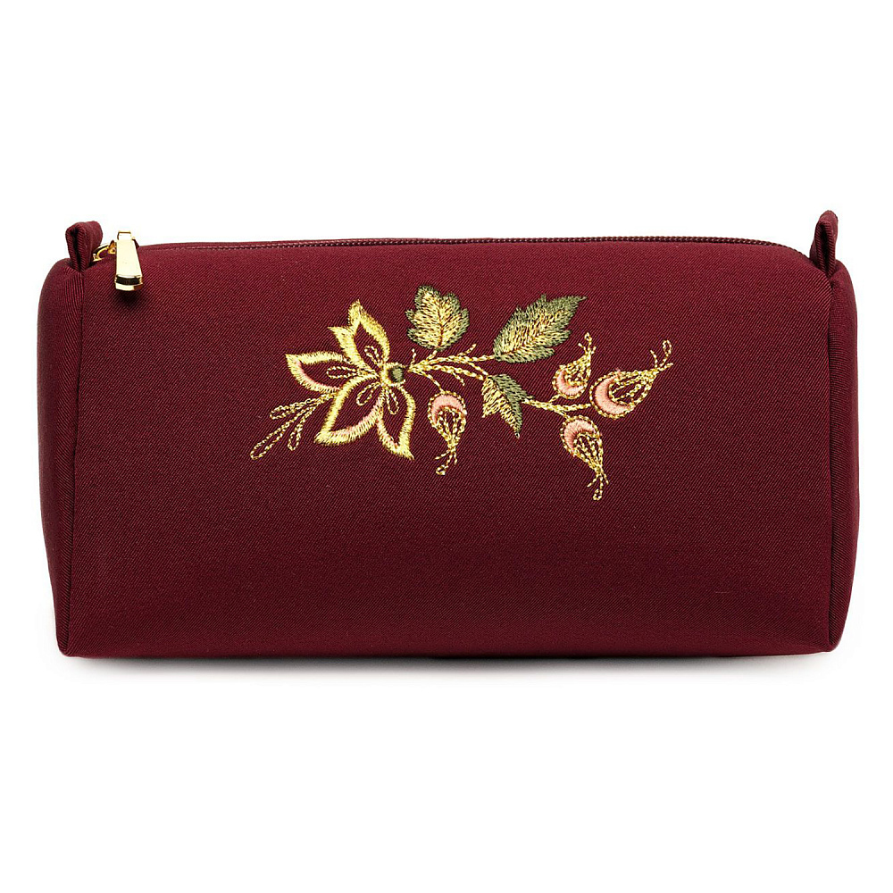 Косметичка «Шиповник». Бордовая с вышивкой - интернет магазин Русь Велика я фото 1