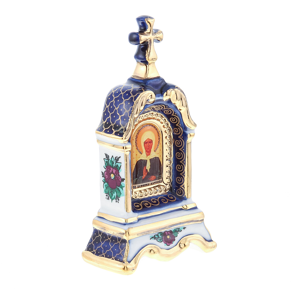 Киот настольный «Матрона Московская». Гжель 5х10 см - интернет магазин Русь Велика я фото 3