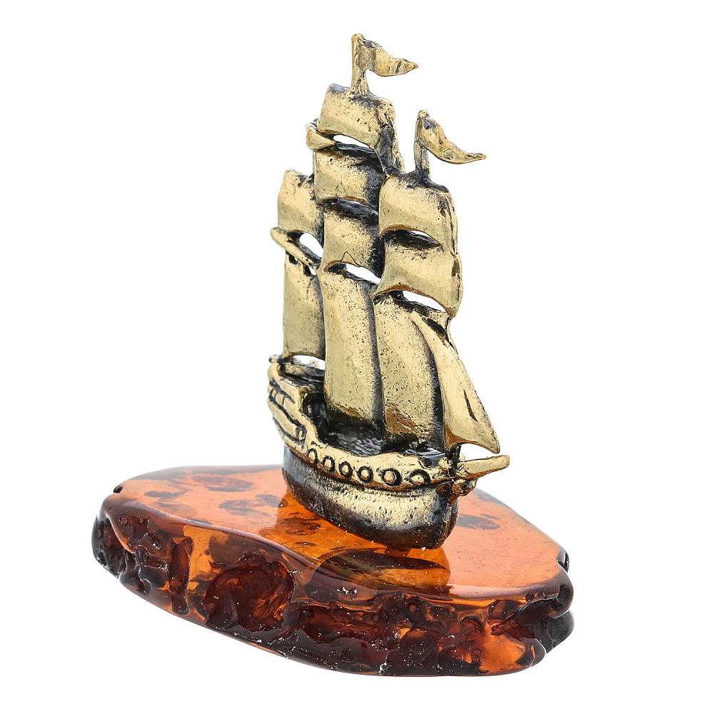 Статуэтка с янтарем «Кораблик» - интернет магазин Русь Велика я фото 1