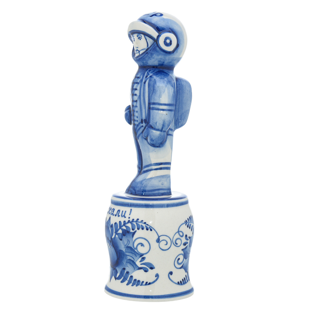 Стопка фарфоровая «Штрафная. Космонавт». Гжель - интернет магазин Русь Велика я фото 1