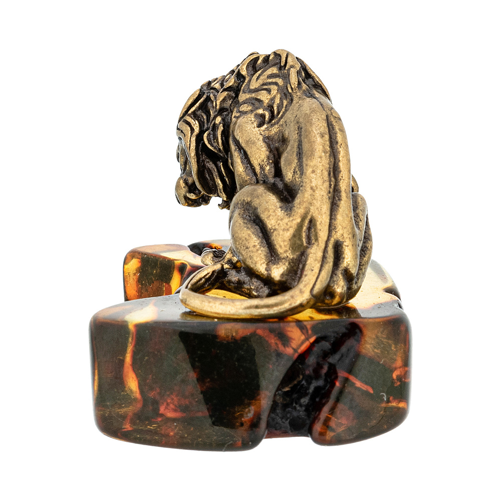 Статуэтка с янтарем «Нападающий лев» - интернет магазин Русь Велика я фото 4