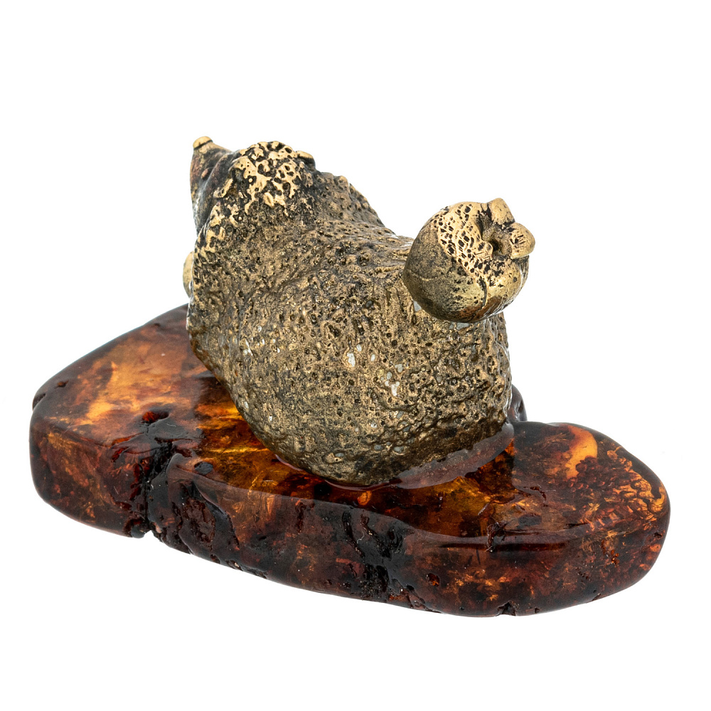 Статуэтка с янтарем «Еж с яблоком» - интернет магазин Русь Велика я фото 2