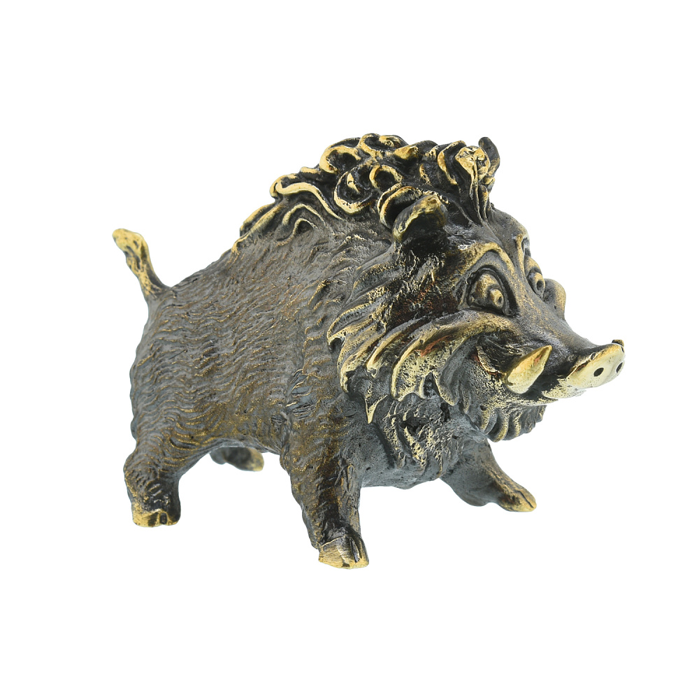 Бронзовая статуэтка «Веселый кабанчик» - интернет магазин Русь Велика я 