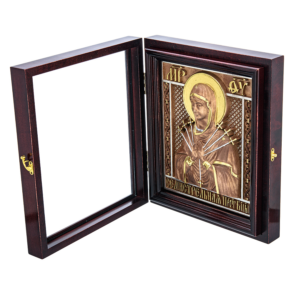 Икона в киоте «Божья Матерь Семистрельная» 33х39 см - интернет магазин Русь Велика я фото 1