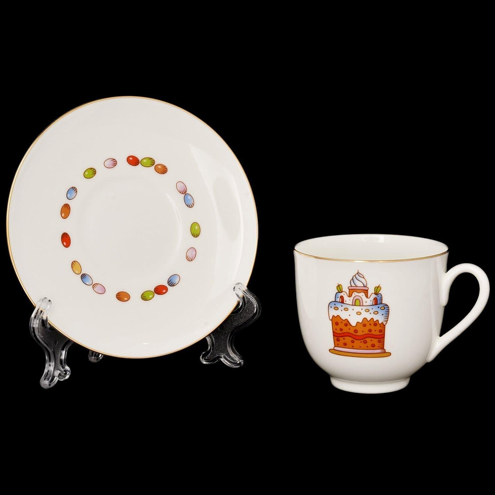 Чайная пара «Кулич и Пасха» форма «Ландыш» ИФЗ - интернет магазин Русь Велика я фото 1