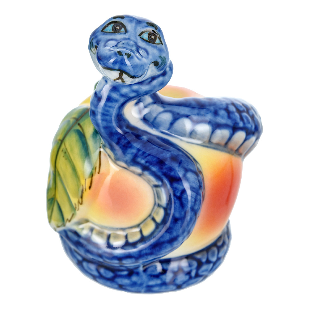 Змея Символ года 2025. Скульптура «Змей-искуситель» . Гжель в цвете - интернет магазин Русь Велика я фото 1