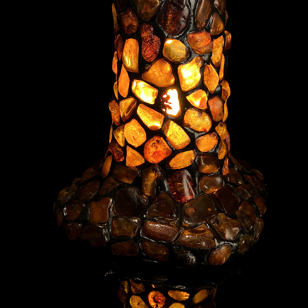 Настольная лампа из янтаря и бронзы «Зонтик» - интернет магазин Русь Велика я фото 2