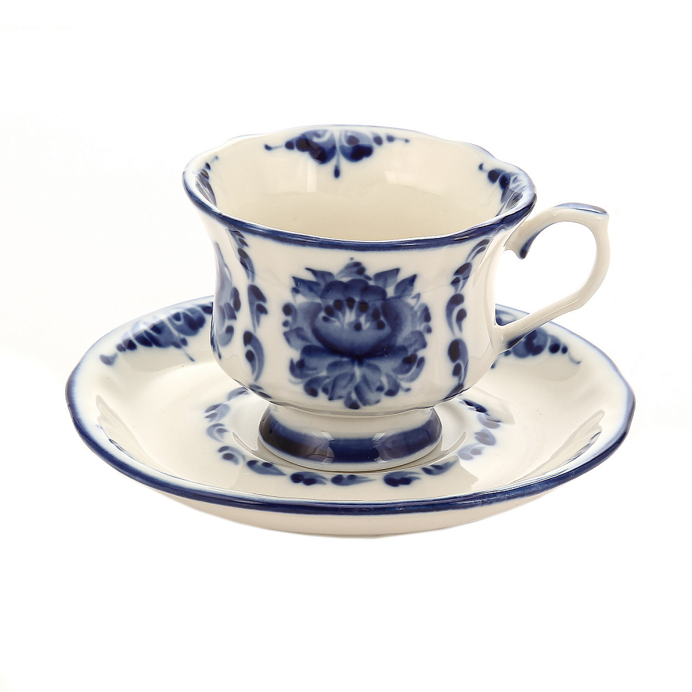 Кофейный сервиз на 2 персоны «Дебют». Гжель - интернет магазин Русь Велика я фото 9