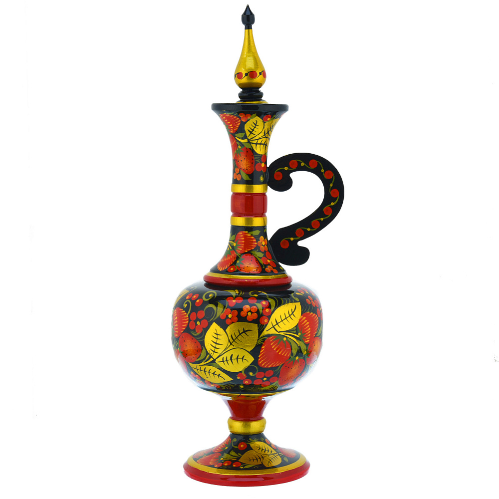 Кувшин с росписью «Ягоды». Хохлома - интернет магазин Русь Велика я 