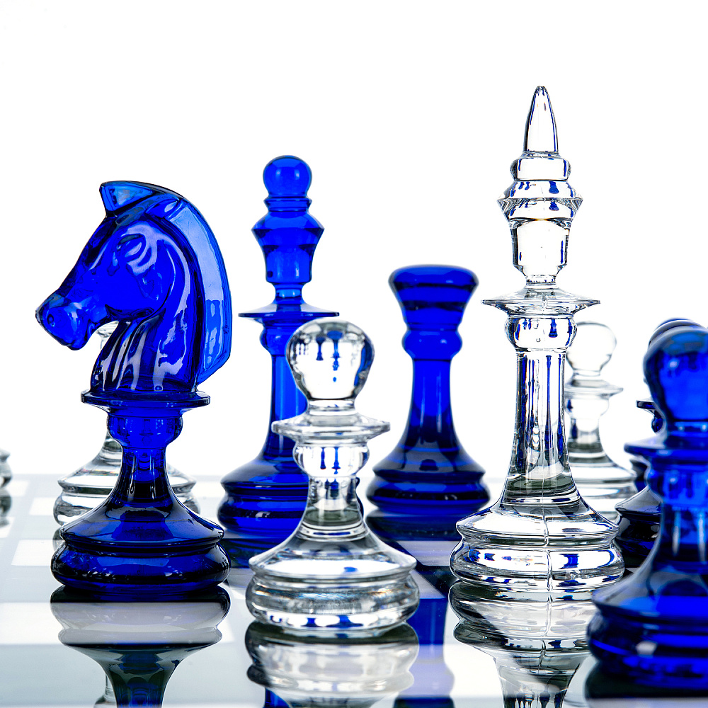 Шахматы с перламутром и стеклянными фигурами 45х45 см - интернет магазин Русь Велика я фото 7