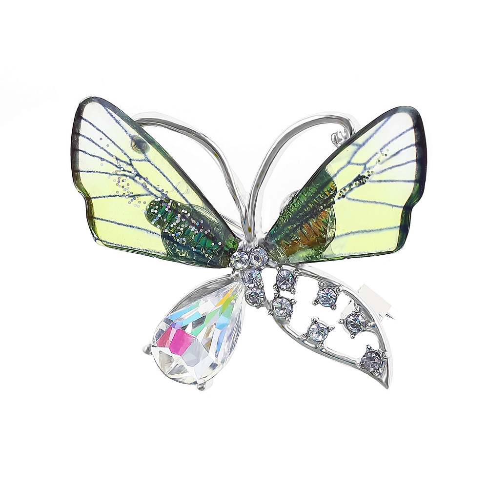Брошь со стразами «Бабочка» - интернет магазин Русь Велика я 