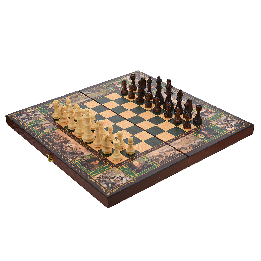 Шахматы-нарды-шашки деревянные «Бородино» 50х25 см - интернет магазин Русь Велика я фото 1