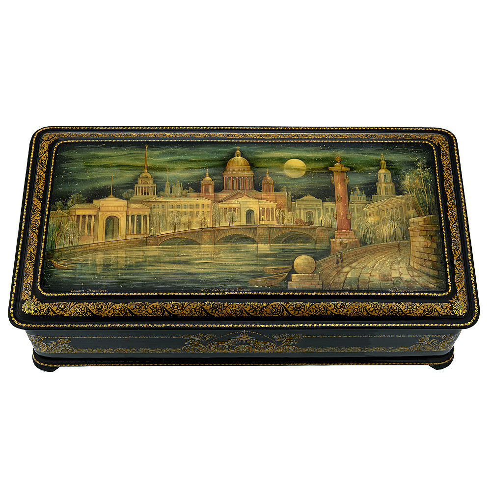 Шкатулка с художественной росписью «Санкт-Петербург» - интернет магазин Русь Велика я 