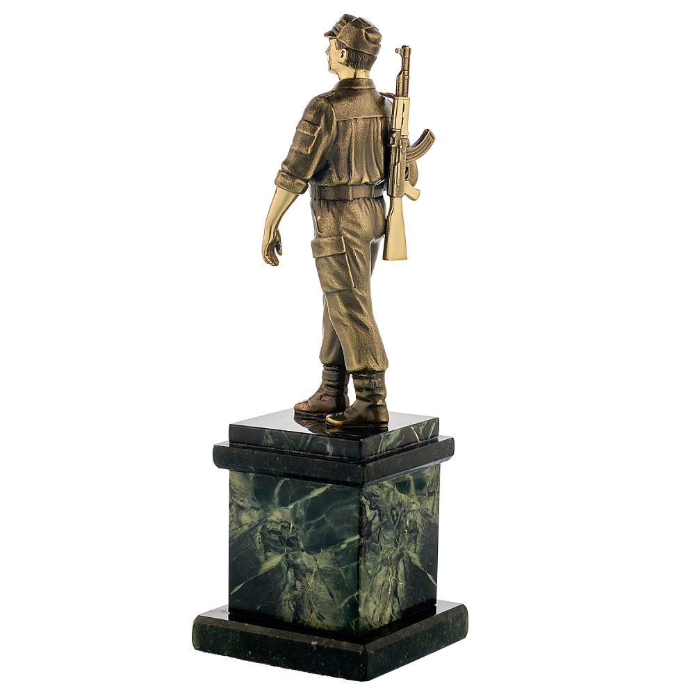 Статуэтка из бронзы и камня «Пограничник» - интернет магазин Русь Велика я фото 3