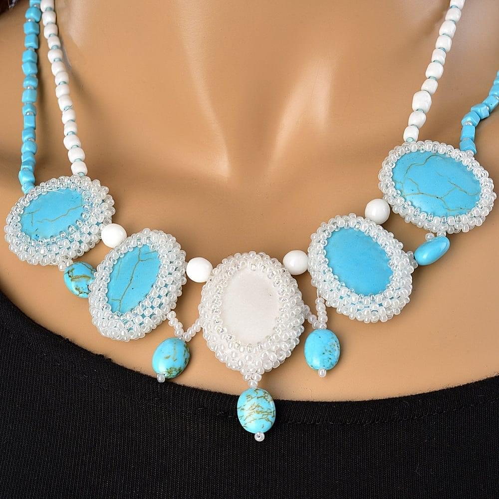 Колье с натуральным камнем «Бирюзовое» - интернет магазин Русь Велика я фото 3