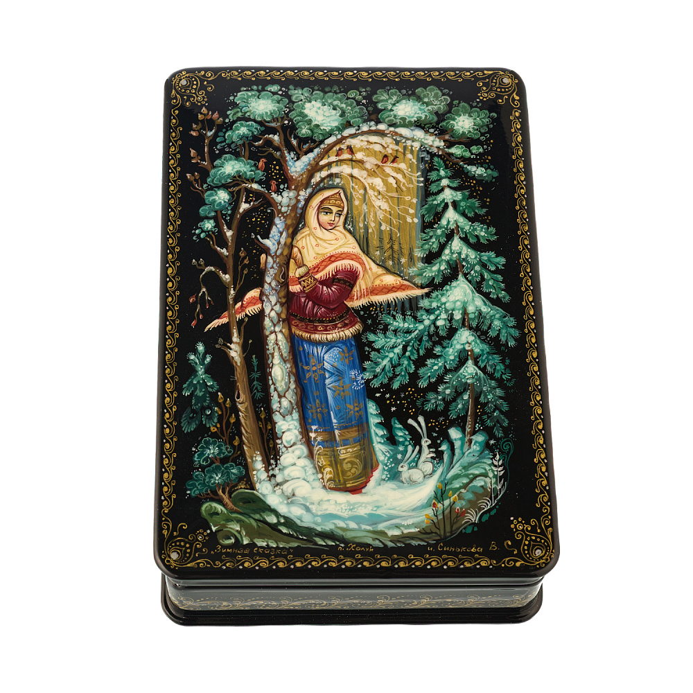 Шкатулка с художественной росписью «Зимняя сказка» - интернет магазин Русь Велика я 