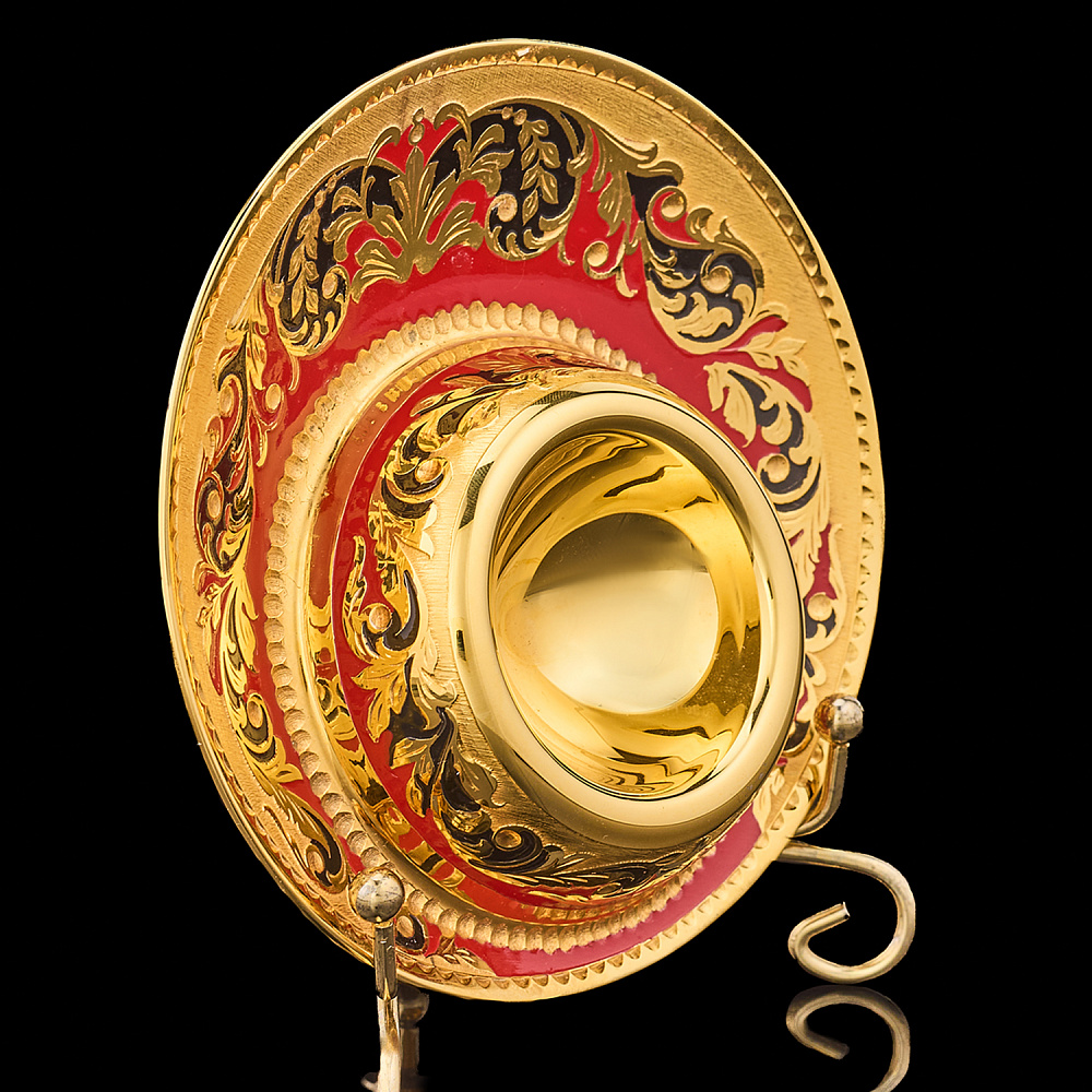 Подставка под яйцо с позолотой и эмалью. Златоуст - интернет магазин Русь Велика я фото 3