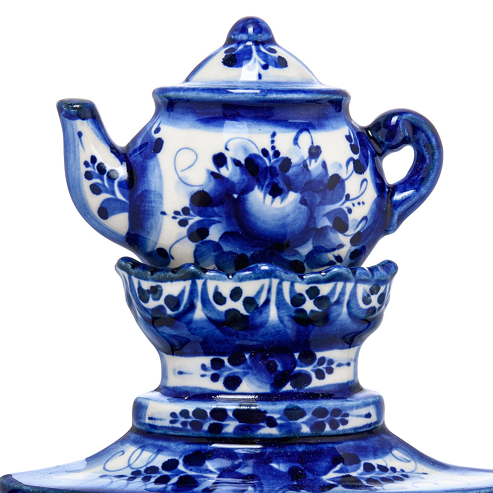 Часы настенные «Самовар». Фарфор Гжель - интернет магазин Русь Велика я фото 2