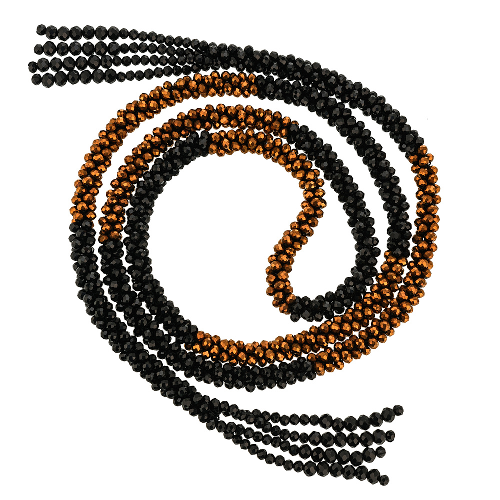 Шейное украшение из горного хрусталя «Жгут». Черно-коричневый - интернет магазин Русь Велика я 