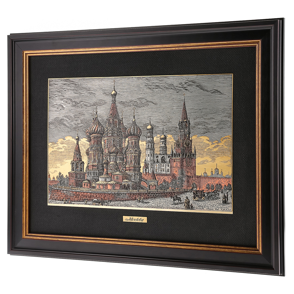Офорт цветной «Старая-Москва. Общий вид Кремля» 42х55 см - интернет магазин Русь Велика я фото 1