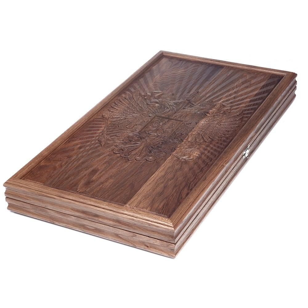 0053567 Нарды «Герб РОССИИ» из массива черного дуба 58*63см 76-54 - интернет магазин Русь Велика я фото 2