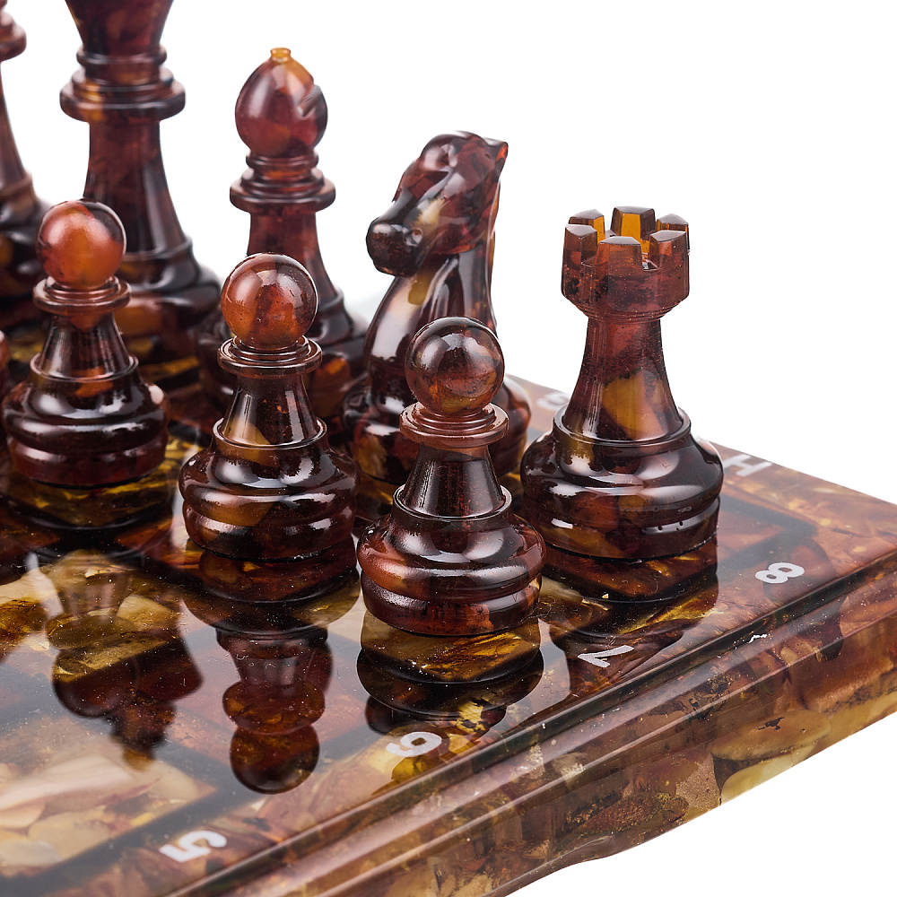 Шахматы с янтарными фигурами 28х28 см - интернет магазин Русь Велика я фото 4