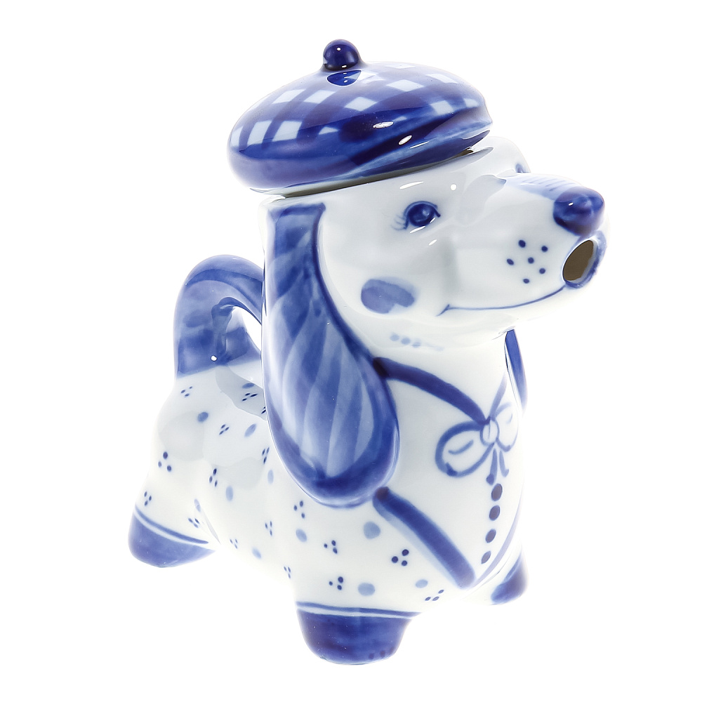 Чайник «Такса». Гжель - интернет магазин Русь Велика я фото 3