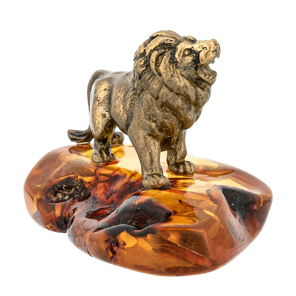 Статуэтка с янтарем «Лев» - интернет магазин Русь Велика я фото 4